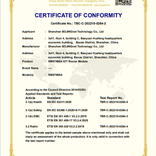RMS7688A模塊CE證書